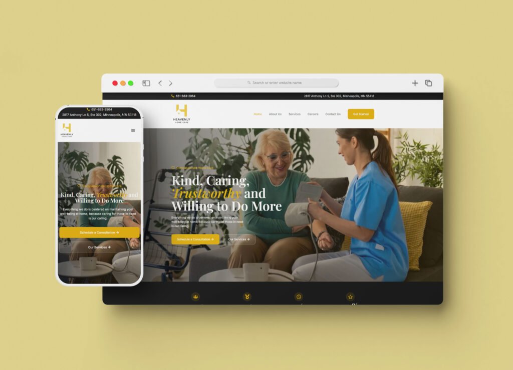 Heavenly Home Care Website Design & WordPress Development