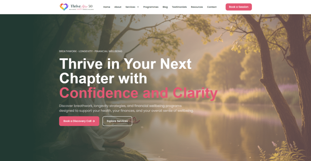 Thrive After 50 – Custom WordPress Wellness & Coaching Website